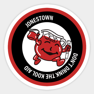 Jonestown Massacre Kool Aid Parody Sticker